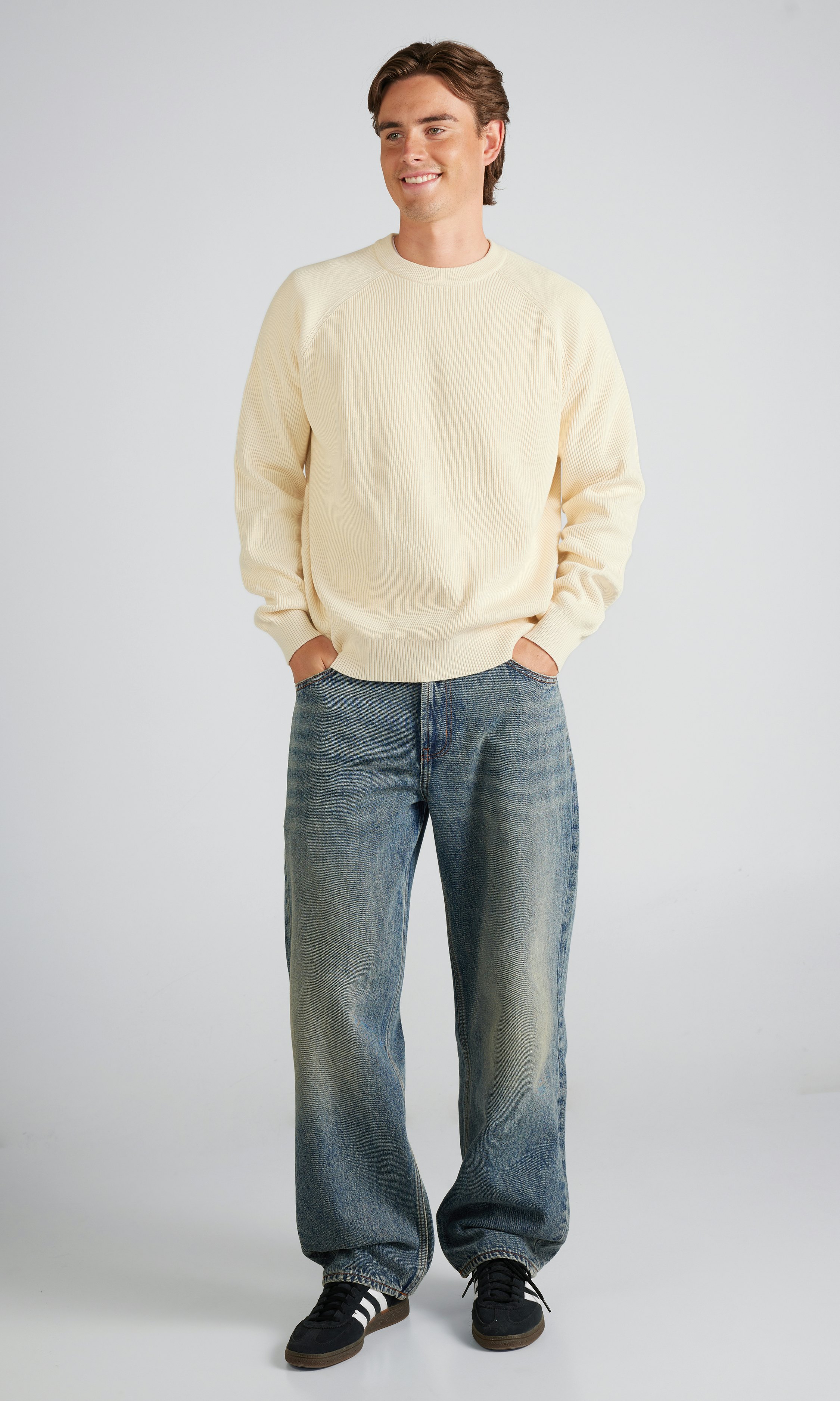 Yôke Knitted Crewneck Off white | Men | Junkyard