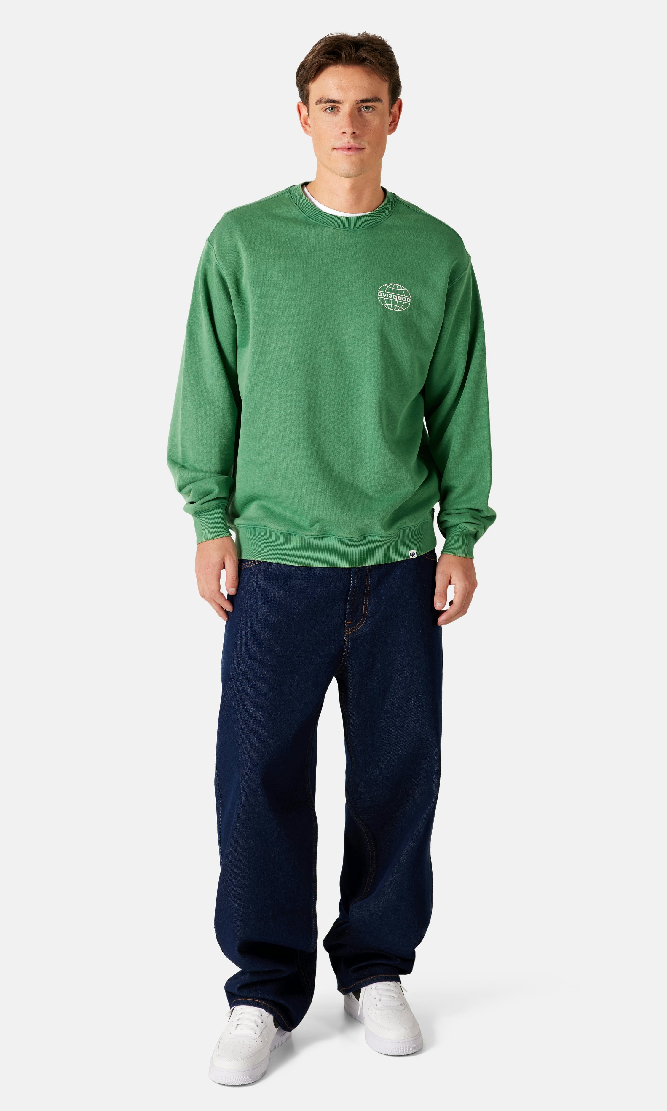 JUNKYARD Washed Printed Crewneck Green | Men | Junkyard