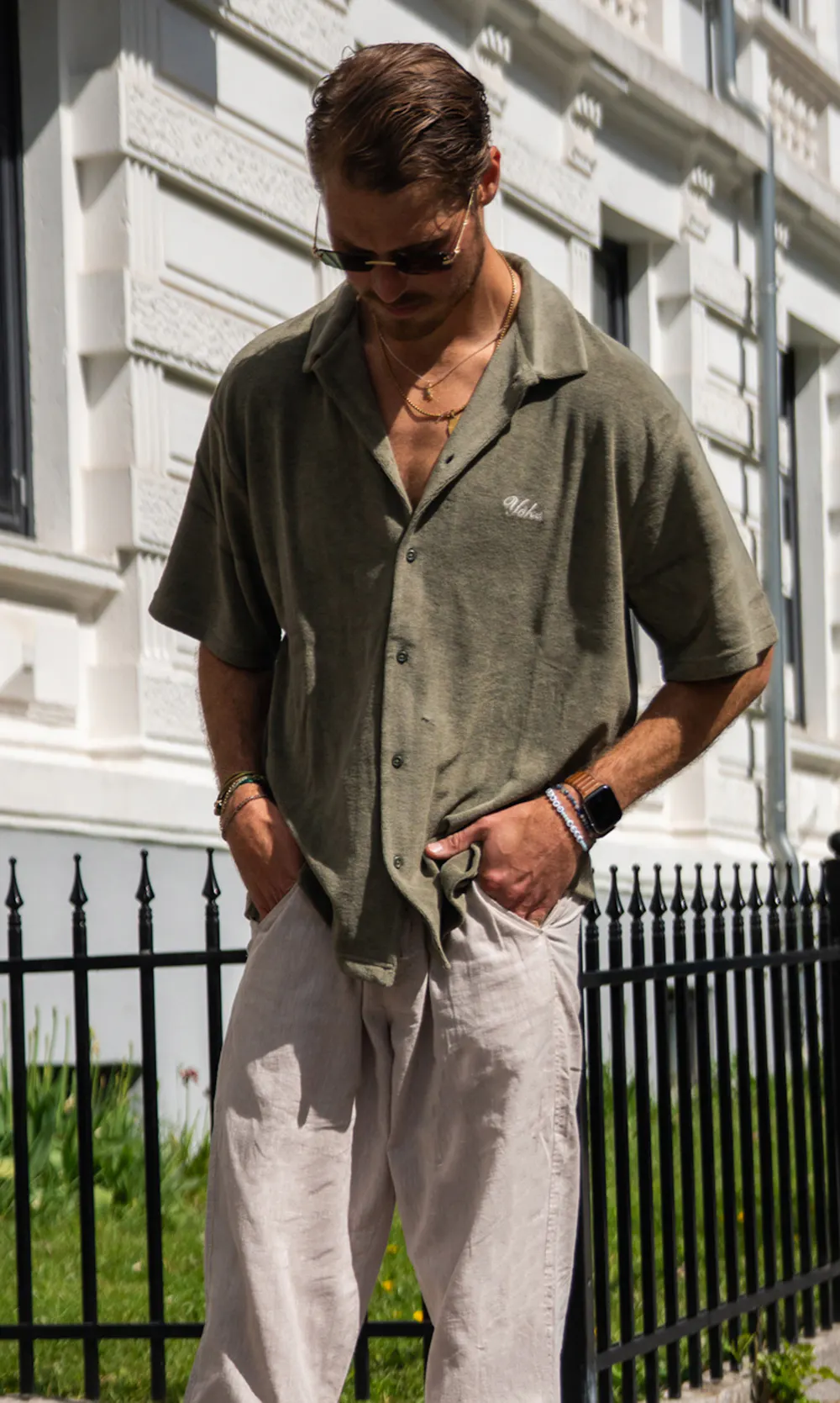 Yôke Towel Shirt Green | Men | Junkyard