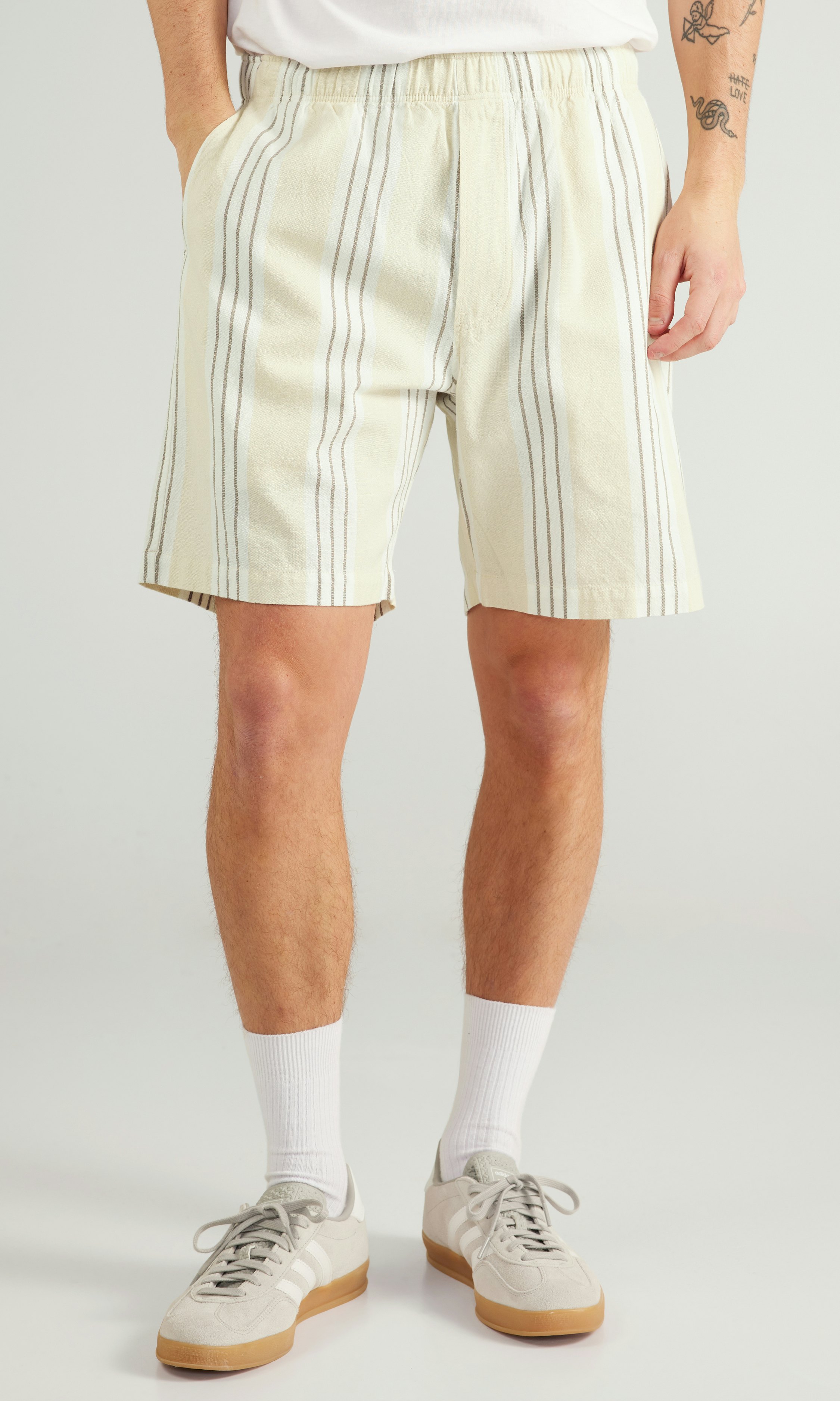 【Mardi Mercredi】COTTON SHORTS STRIPE MARDI MERCREDI 條紋短褲海軍藍經典LOGO 棉質COTTON SHORTS STRIPE