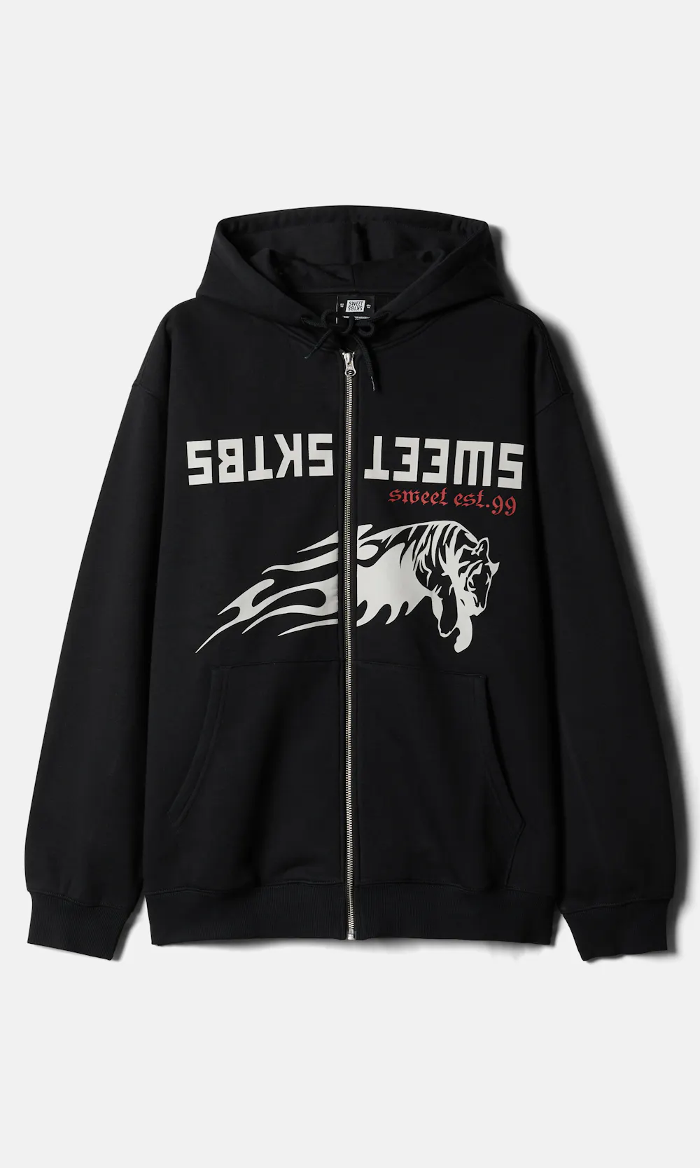SWEET SKTBS Loose Printed Zip-Hoodie Black | Men | Junkyard