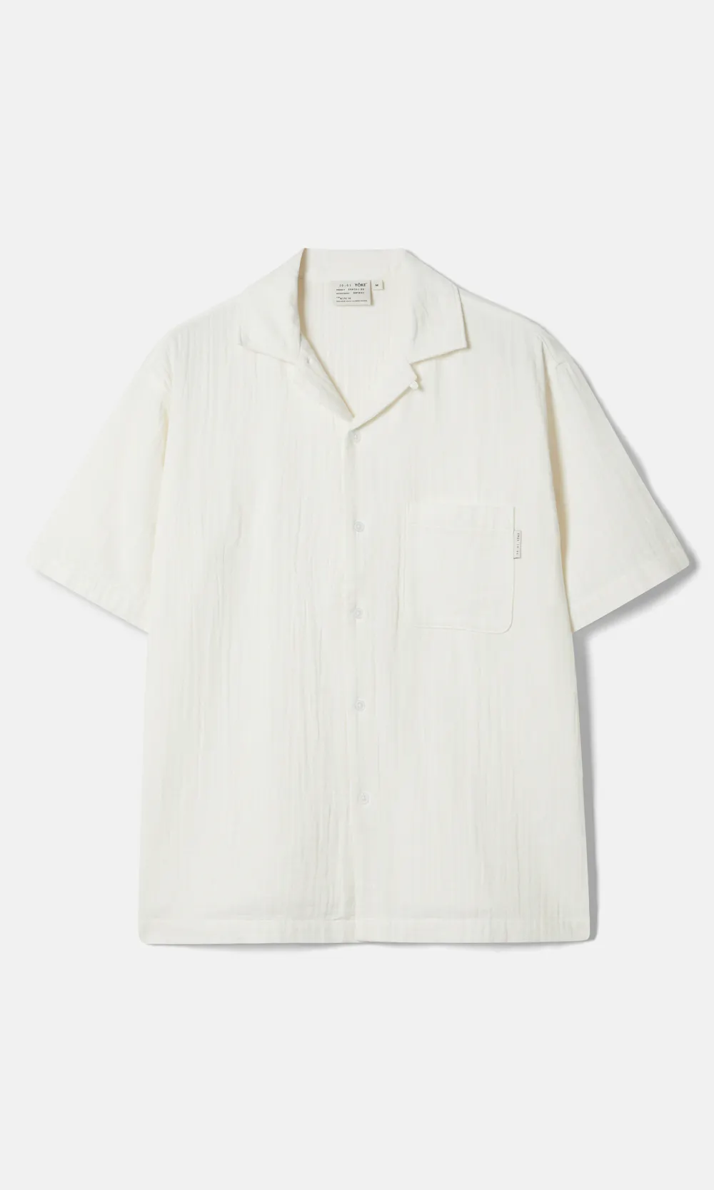 Yôke Crepe Short Sleeved Shirt White | Men | Junkyard