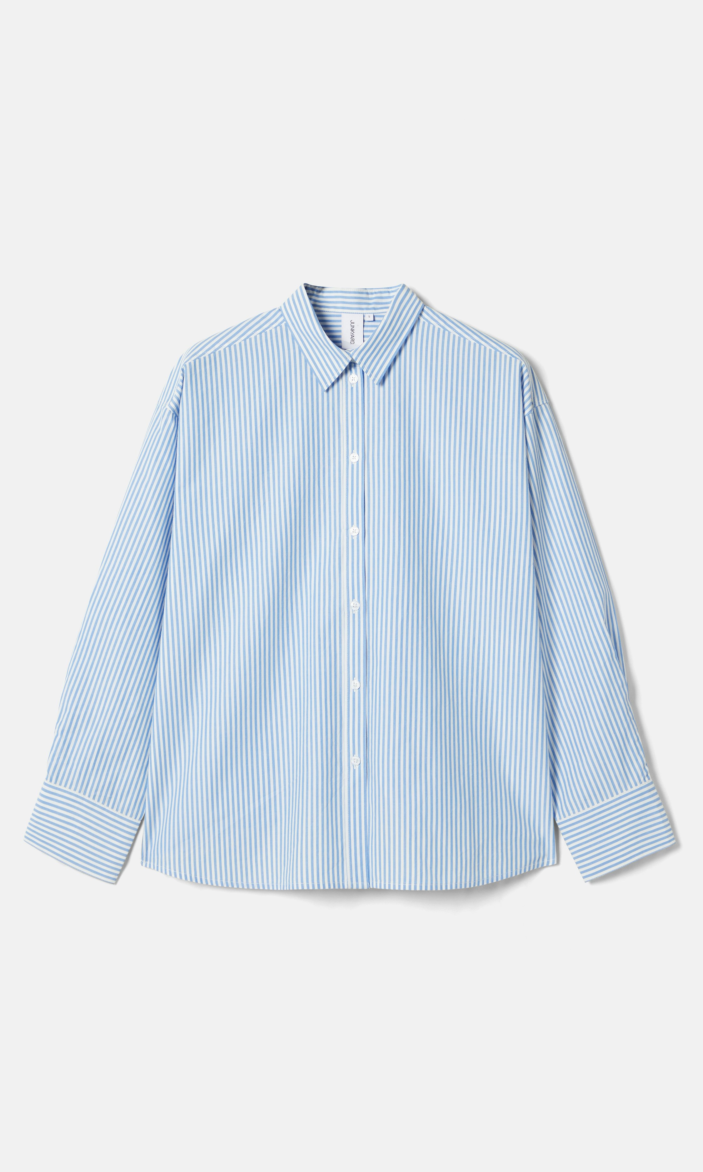 JUNKYARD Striped Poplin Shirt Blue | Women | Junkyard