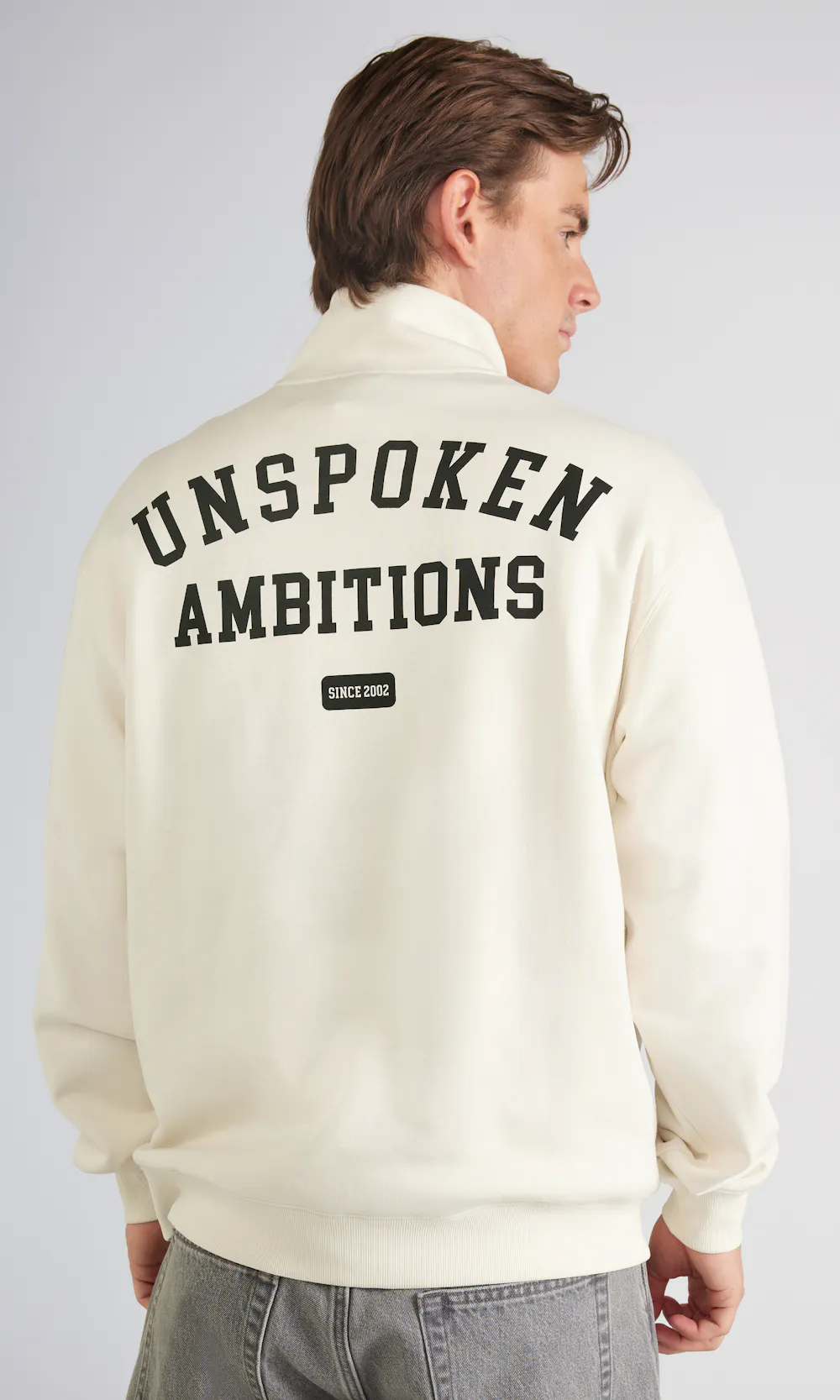 JUNKYARD College Half-Zip Sweater Off white | Men | Junkyard