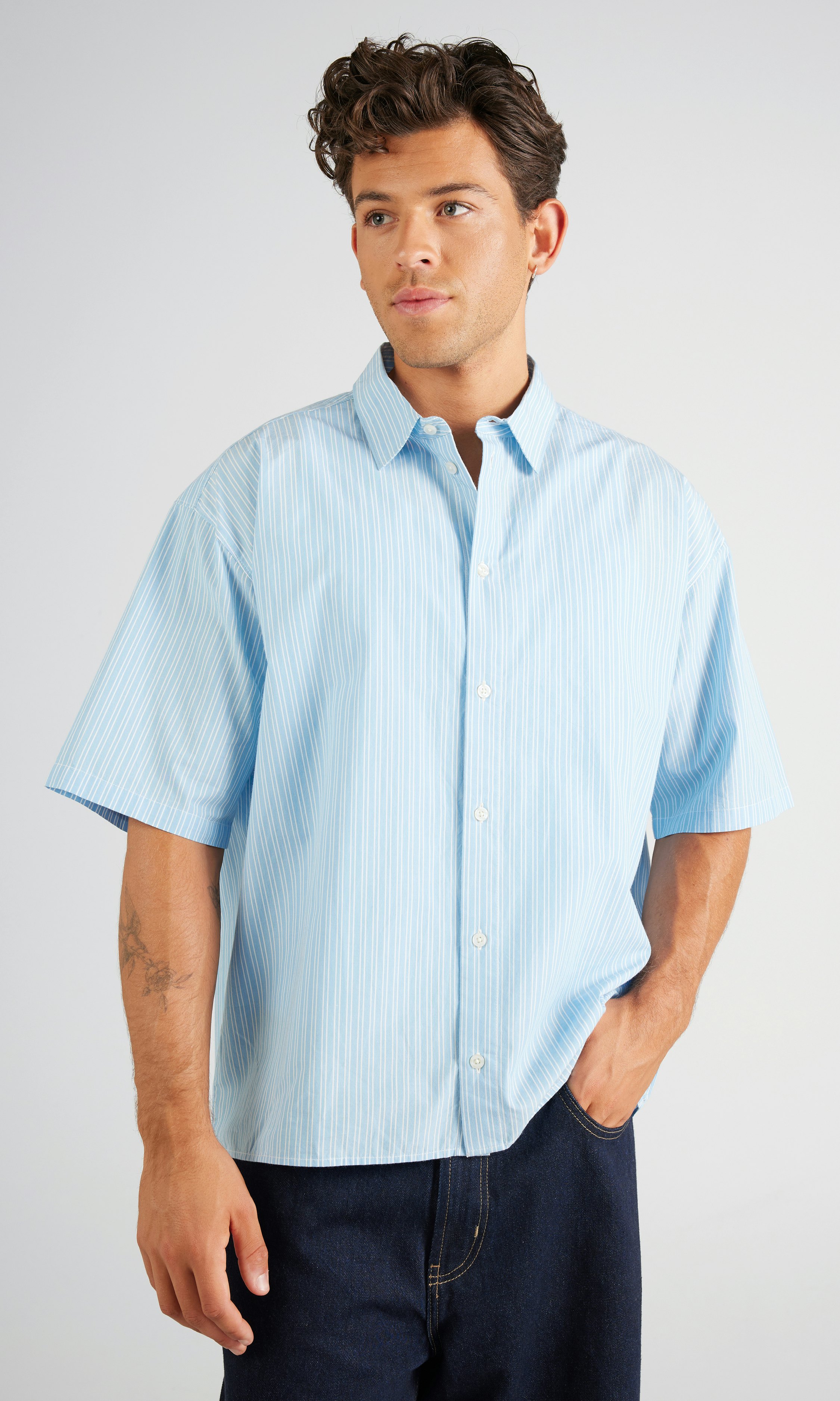 JemutのBrooklyn Western Stripe Short Sleeve Shirt 全2色 Short-sleeve Slub Cotton Shirt In Stripe For Men | J.Crew