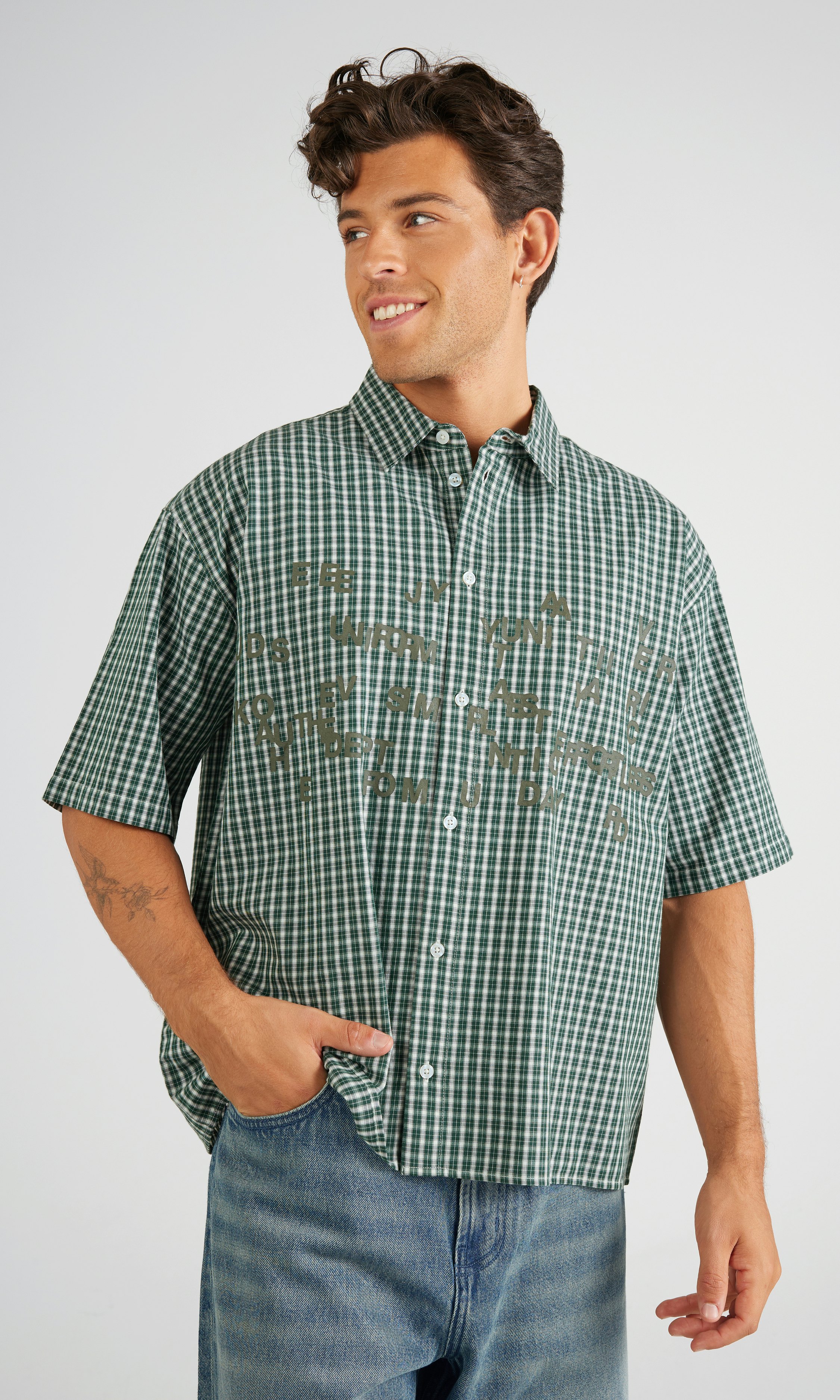 【U LAN】Ete 09 Vintage Pocket Check Short Sleeve Shirt 7371183_710_f_m_mh_185_ms_m_ju