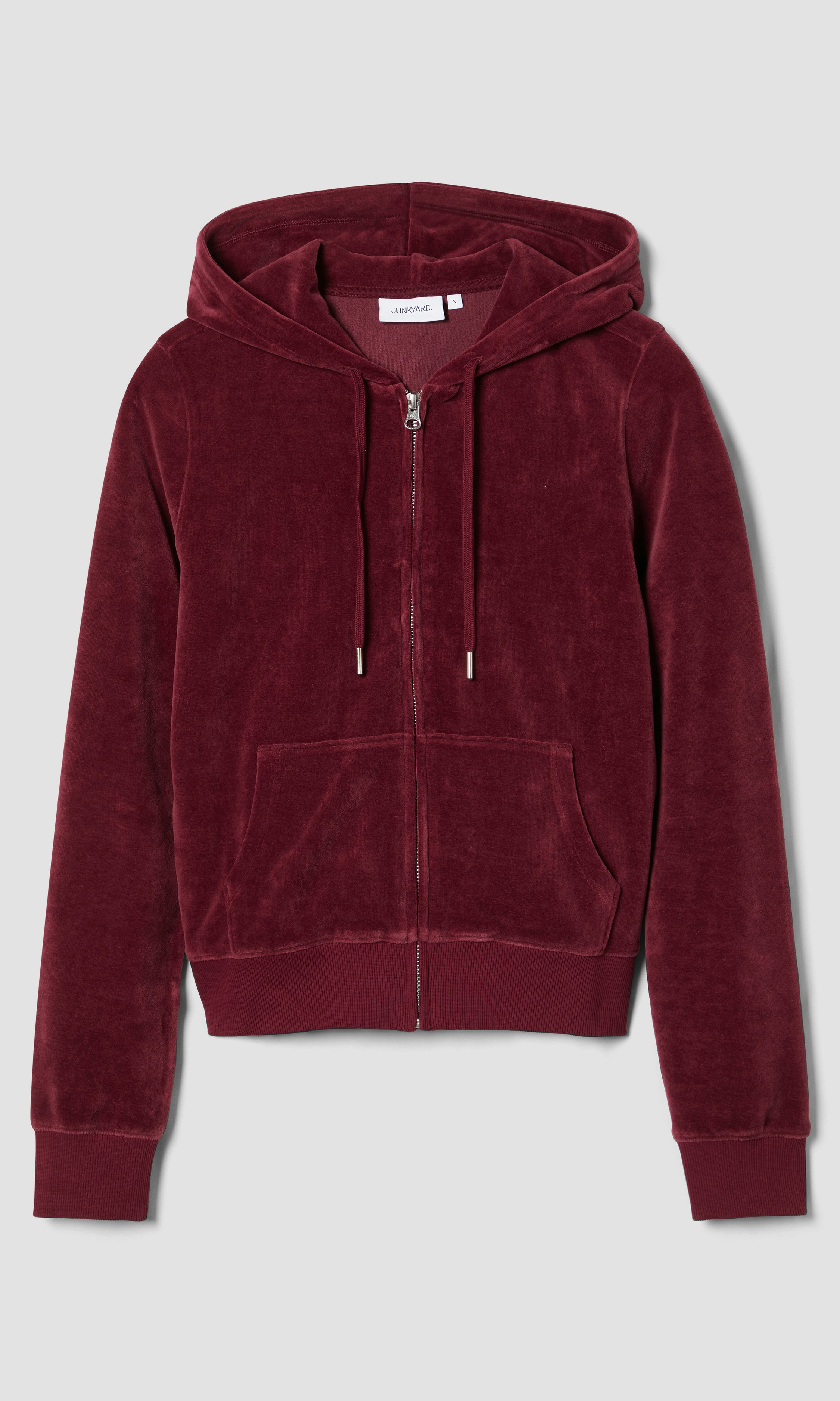 JUNKYARD Velour Zip-Hoodie Chocolate | Women | Junkyard