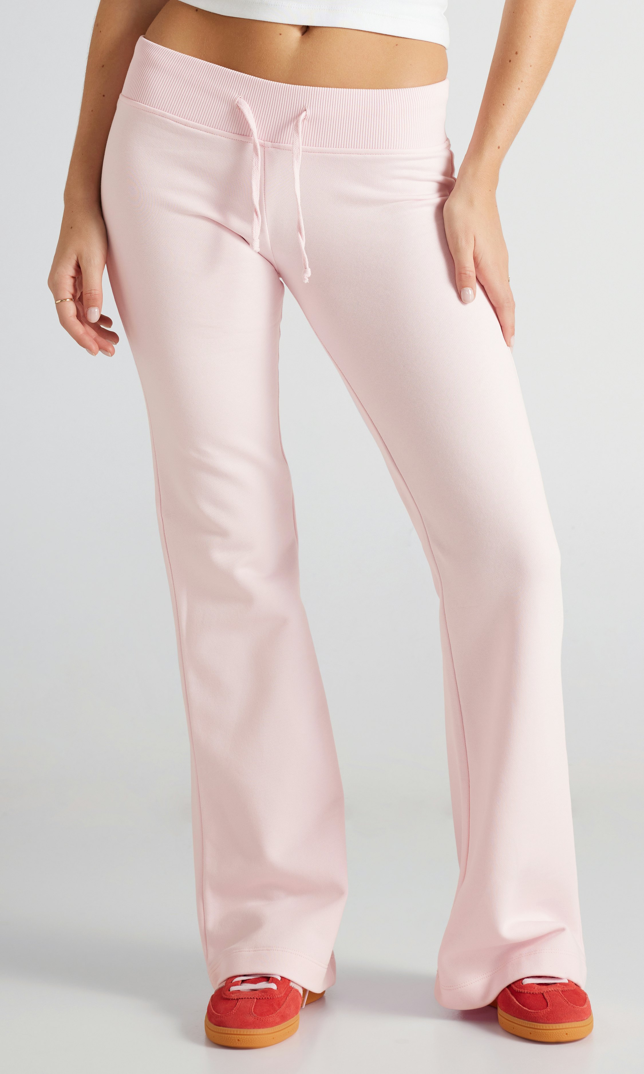 ★MUCENT★ Llama Banding Bootcut Sweatpants P00000VV JUNKYARD Bootcut Sweatpants Pink | Women | Junkyard