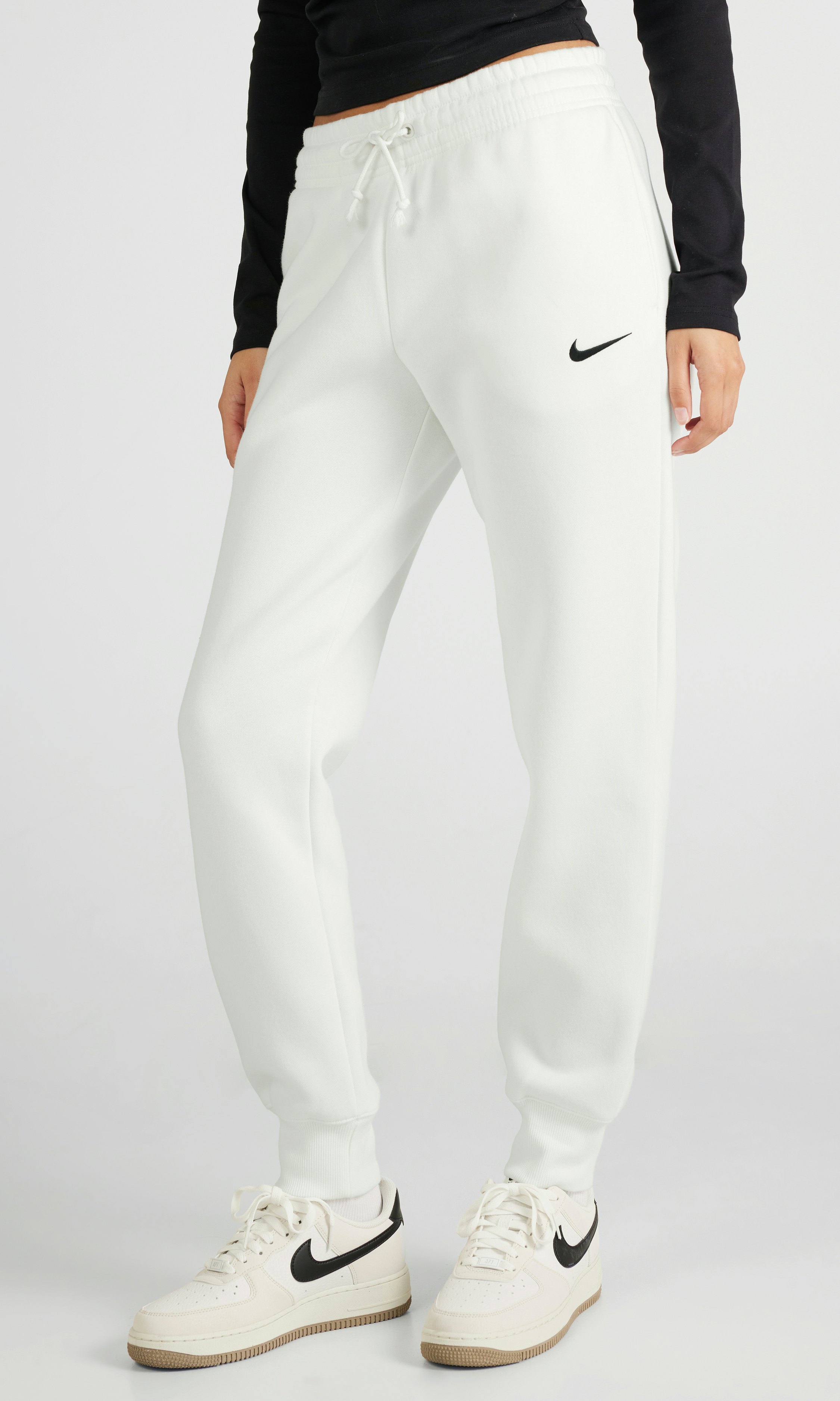 パンツ NIKE Woman Pants White FZ5996 133 Nike Solo Swoosh - Sweatpants for Woman - White - FZ5996-133