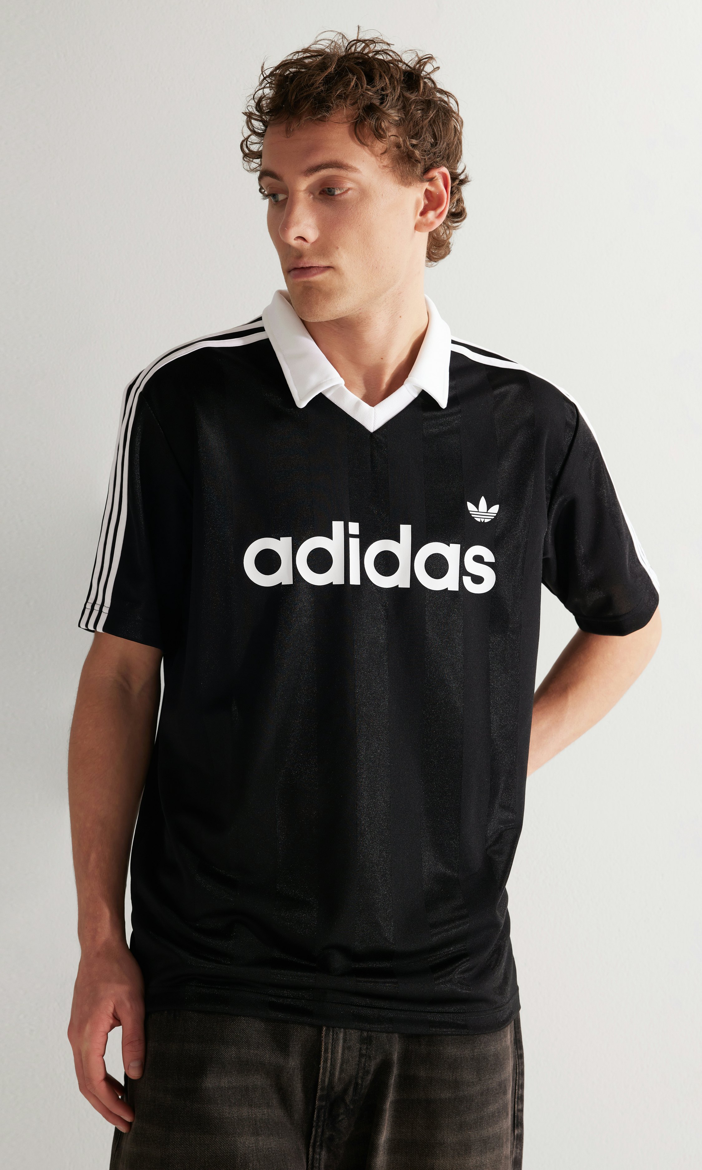 adidas Archive Collar Engineered Jersey Black | Men | Junkyard